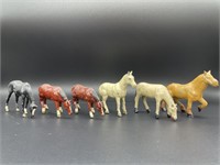 6 - lead horse figures