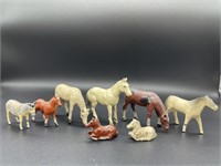 8 - lead horse figures