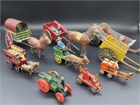 12 - horse drawn wagon figures