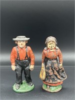 Antique lead man and woman figures