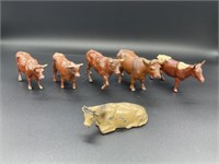 6 - lead cattle figures