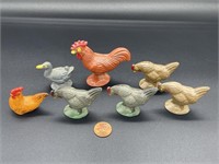 7 - lead bird figures