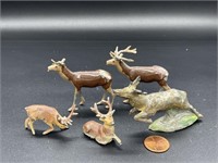 5 - lead deer figures