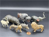 7 - lead animal figures