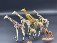 7 - lead giraffe figures