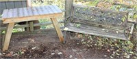 Table and Park Bench