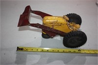 Vintage tin tractor and Loader
