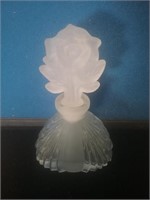 Satin and clear perfume bottle with rose satin