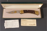 Buck model 110 Knife Thomas Jefferson Gold etched