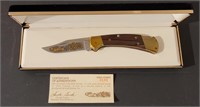 Buck model 112 knife wild turkey gold etched blade