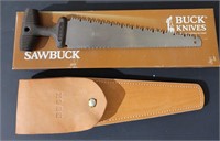 Buck Sawbuck model 15400 with leather sheath