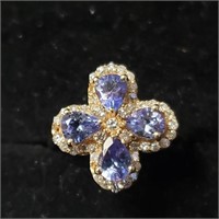 10K Tanzanite(1.25ct) Diamond(0.55ct) Ring