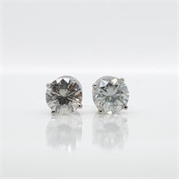 14K White Moissanite(1.28ct) Earrings