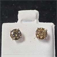 14K Diamond (1.18Ct,Si,Fancy Brown) Earring