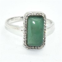 Silver Green Onyx Cz(3.75ct) Ring