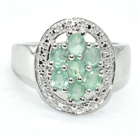 Silver Emerald White Topaz(2.65ct) Ring