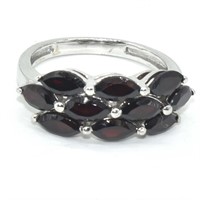 Silver Red Garnet(3.35ct) Ring