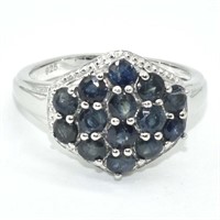 Silver Blue Sapphire(3.25ct) Ring