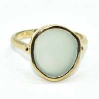 Gold plated Sil Chalcedony(6.5ct) Ring