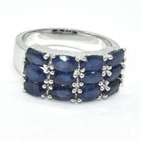 Silver Blue Sapphire(3.65ct) Ring