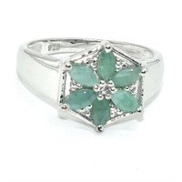 Silver Emerald(1.35ct) Ring