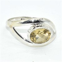Silver Citrine(0.95ct) Ring
