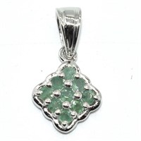 Silver Emerald(1.35ct) Pendant