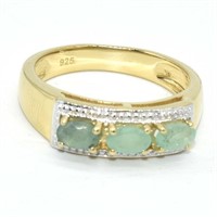 Gold plated Sil Emerald(1.05ct) Ring