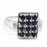 Silver Blue Sapphire(1.9ct) Ring
