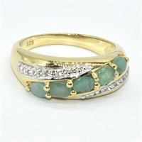 Gold plated Sil Emerald(1.45ct) Ring