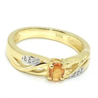 Gold plated Sil Orange Sapphire(0.45ct) Ring