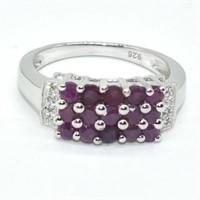 Silver Ruby White Topaz(2.45ct) Ring