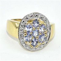 Gold plated Sil Tanzanite(1.3ct) Ring