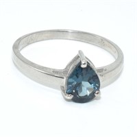 Silver Blue Topaz London(1.1ct) Ring