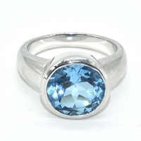 Silver Swiss Blue Quartz(6.05ct) Ring