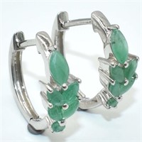 Silver Emerald(2.3ct) Earrings