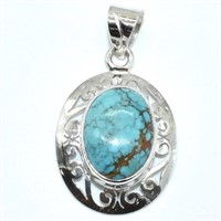 Silver Turquoise(9.2ct) Pendant