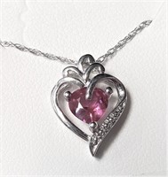Silver Garnet 19" Necklace