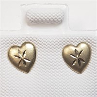 14K  Heart Screwback Earrings