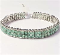 Silver Emerald 7"(7.4ct) Bracelet