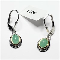 Silver Emerald(2.1ct) Earrings