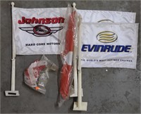 Lot Boat Flags Evinrude Johnson Nylon 13" x 11"