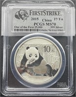 2015 Silver Panda, PCGS MS70 
One of the first