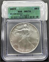 2005 Silver Eagle, IGC MS 70