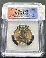 2007 D  Adams Dollar ICG MS67