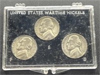 United Sates Wartime Nickels 1944 P & D 1945S,