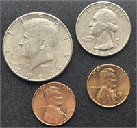 1964 Set, Kennedy D, Washington D, Lincoln D &