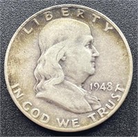 1948 Franklin Half, Key Date -Awesome Toning