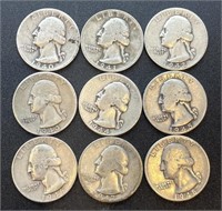 (9) Washington Quarters 1940-1948, Silver