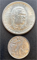 1946 Booker T Wash. Half Dollar & 1/10 Oz. Silver